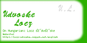 udvoske locz business card